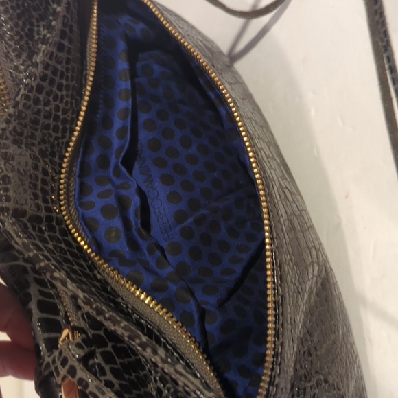 Rebecca Minkoff MAC Crocodile Embossed Black Leather Messenger Crossbody - Picture 5 of 16